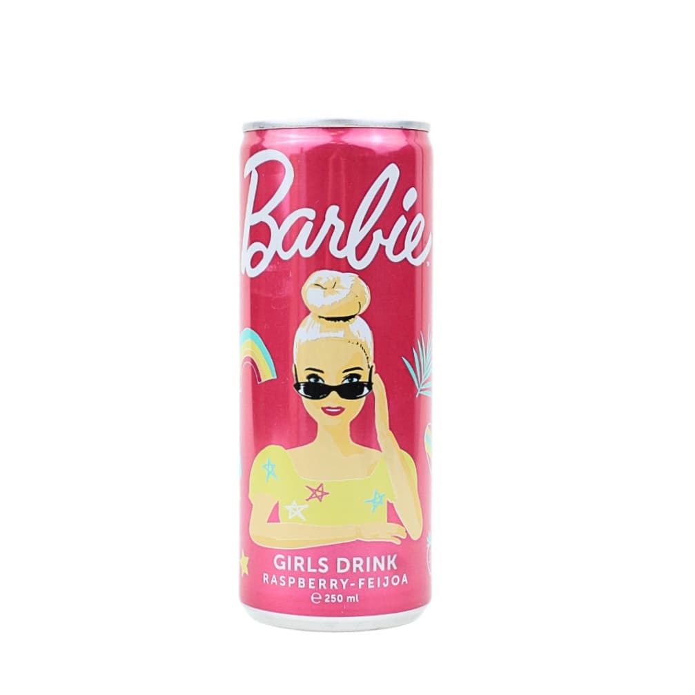 Napój gazowany o smaku maliny i feigoa "Barbie " puszka 250ml