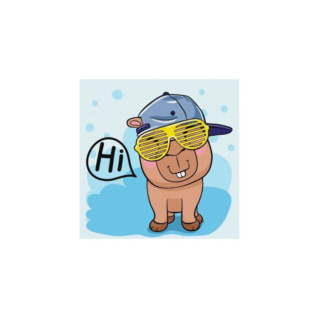 Zestaw do malowania po numerach "Cześć, Kapibaro" 30x30cm