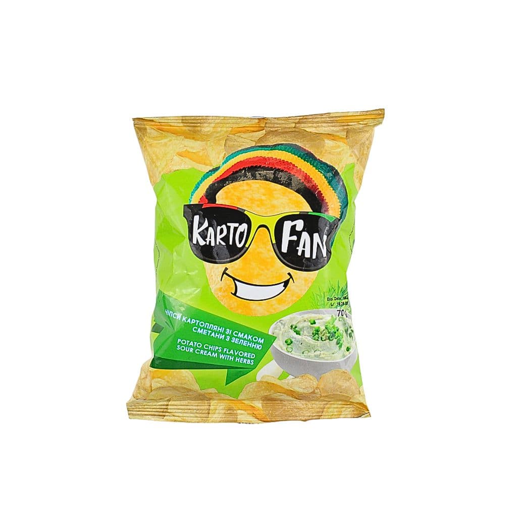 Chipsy ziemniaczane o smaku śmietany i żieleni "KartoFAN" 70g
