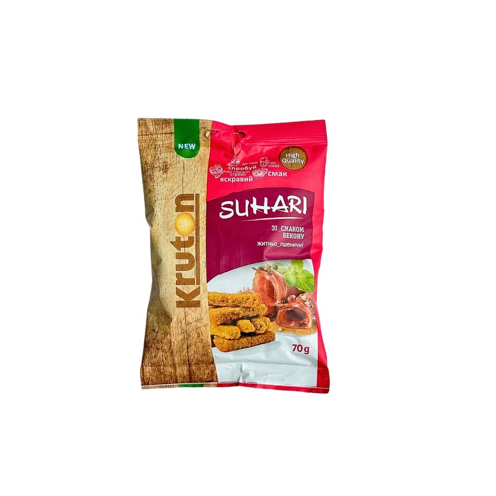 Sucharki żytnio-pszenne o smaku boczku "Kruton" 70g