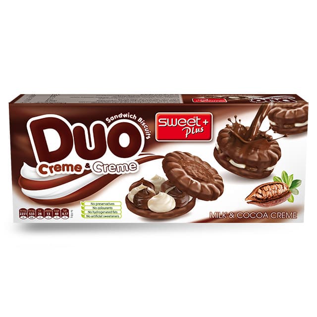 Ciastka z kremem w polewie DUO Sweet Plus, 150g