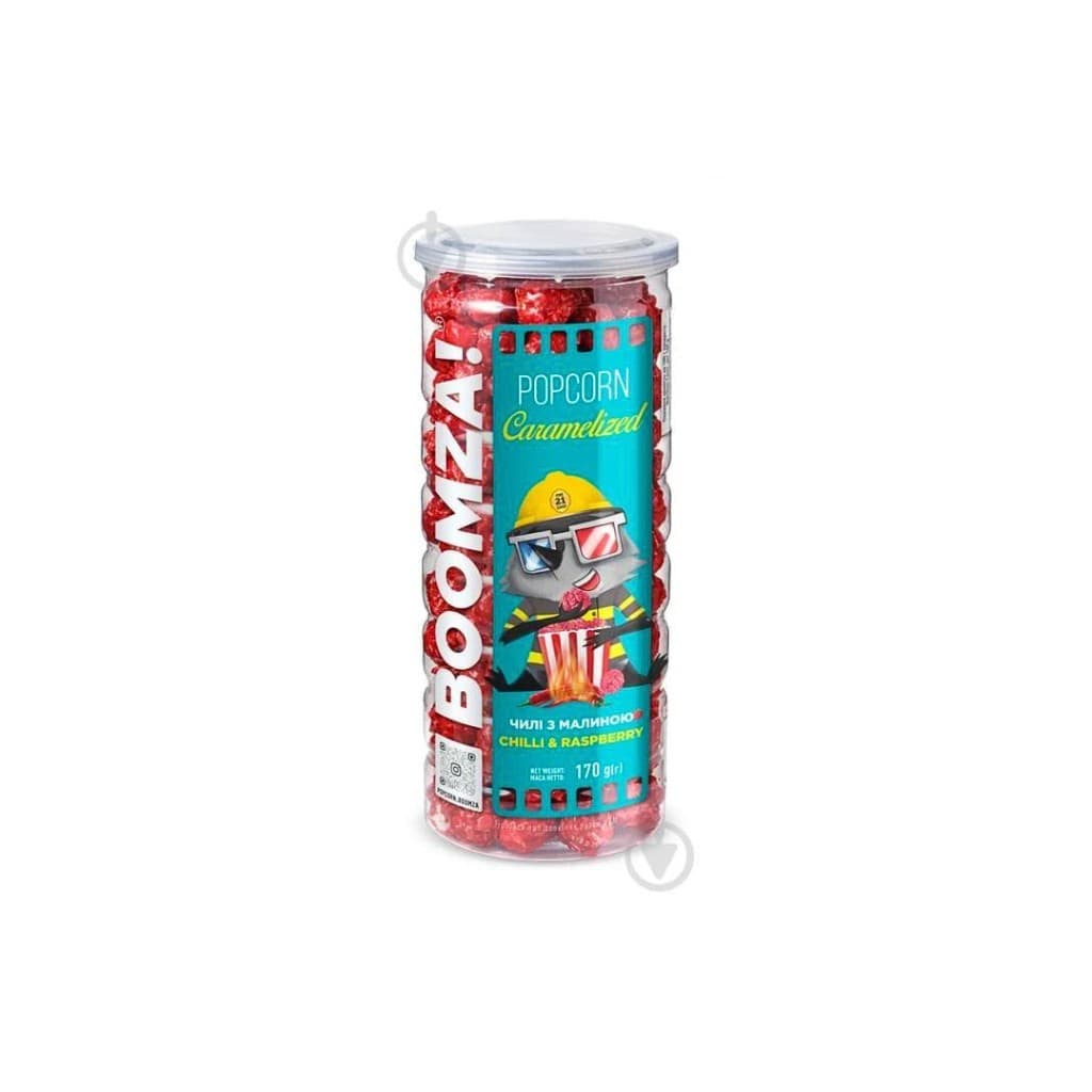 Popcorn karmelowy w rurie chilli z maliną "Boomza" 170g