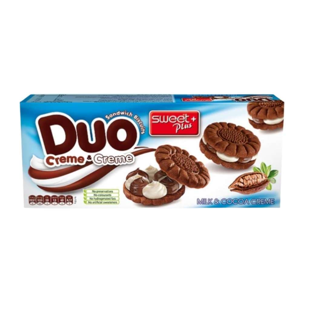 Ciastka z kremem mlecznym z kakao "DUO" 165g