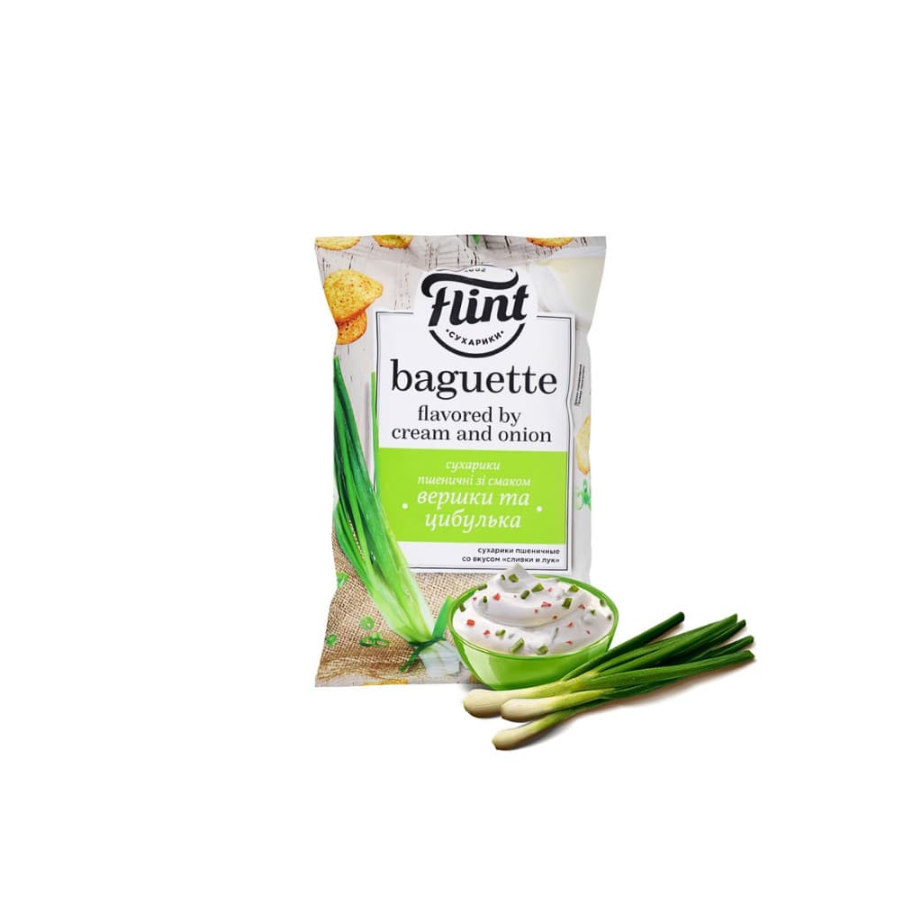 Sucharki pszenne o smaku śmietanki i cebulki Baguette "Flint" 60g