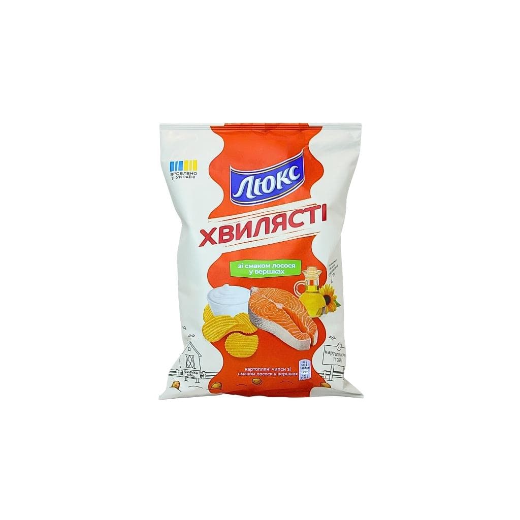 Chipsy ziemniaczane karbowane o smaku łosisia w śmietance "Lyuks" 125g